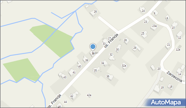Targanice, Osiedle Francja, 38, mapa Targanice