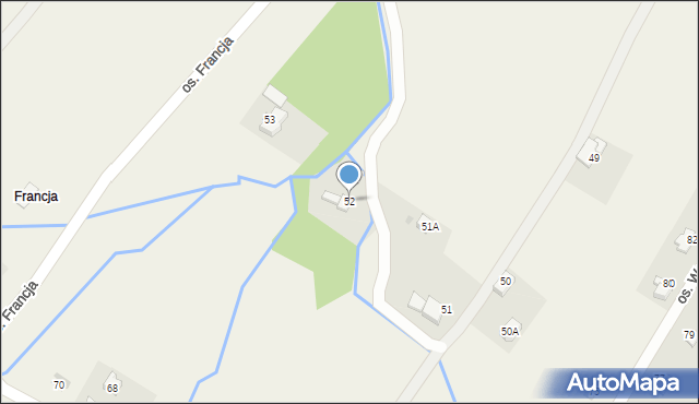 Targanice, Osiedle Francja, 52, mapa Targanice