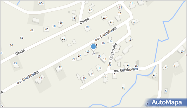 Targanice, Osiedle Gierkówka, 17, mapa Targanice