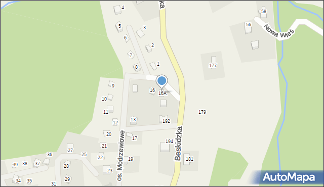 Targanice, Osiedle Modrzewiowe, 16A, mapa Targanice