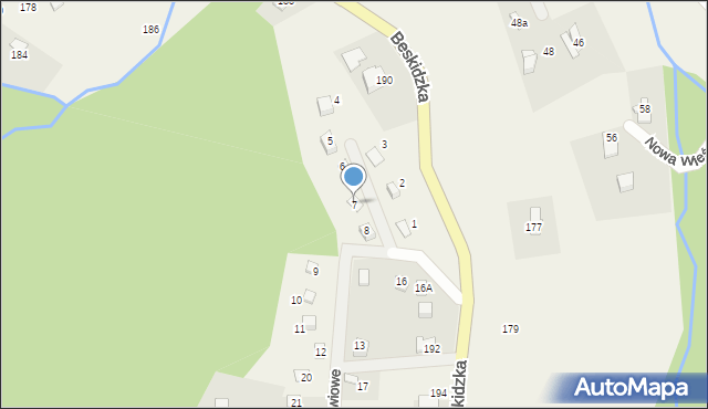 Targanice, Osiedle Modrzewiowe, 7, mapa Targanice