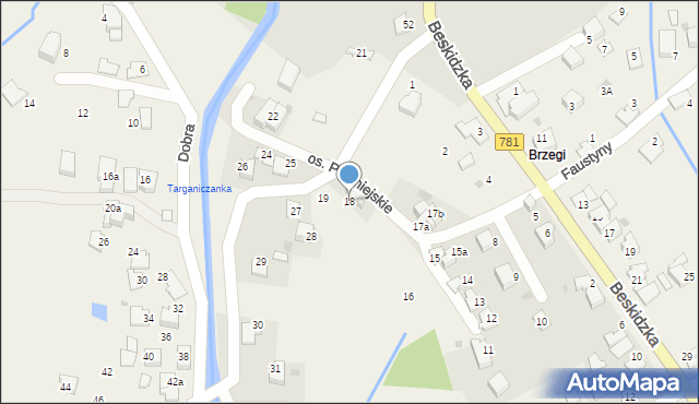 Targanice, Osiedle Podmiejskie, 18, mapa Targanice