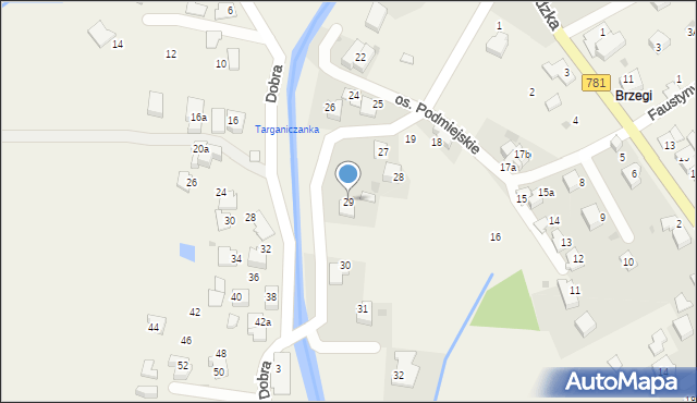 Targanice, Osiedle Podmiejskie, 29, mapa Targanice