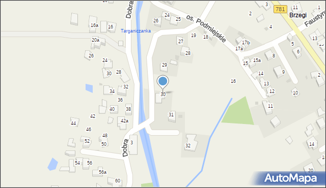 Targanice, Osiedle Podmiejskie, 30, mapa Targanice