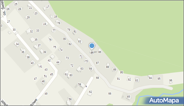 Targanice, Osiedle Świerkowe, 85, mapa Targanice