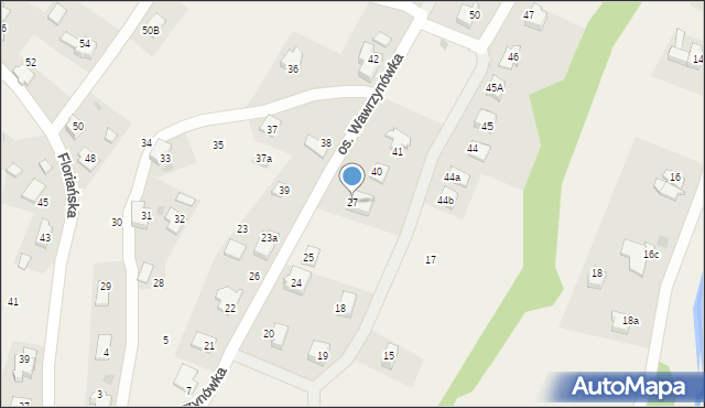 Targanice, Osiedle Wawrzynówka, 27, mapa Targanice