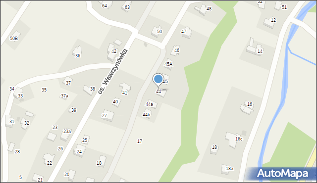Targanice, Osiedle Wawrzynówka, 44, mapa Targanice