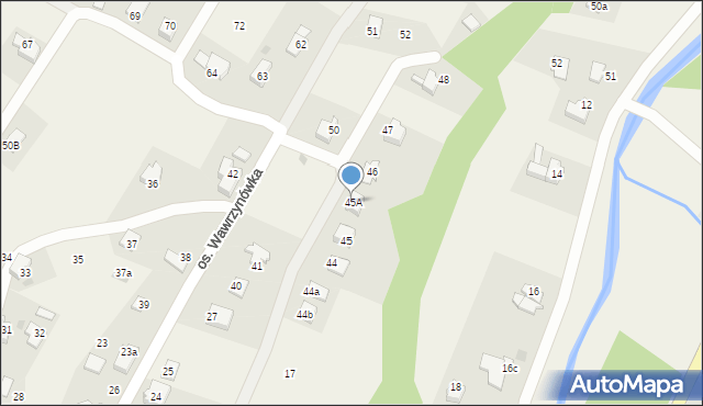 Targanice, Osiedle Wawrzynówka, 45A, mapa Targanice