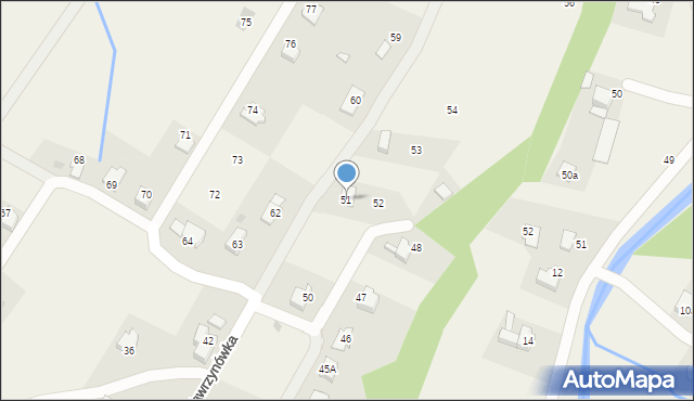 Targanice, Osiedle Wawrzynówka, 51, mapa Targanice