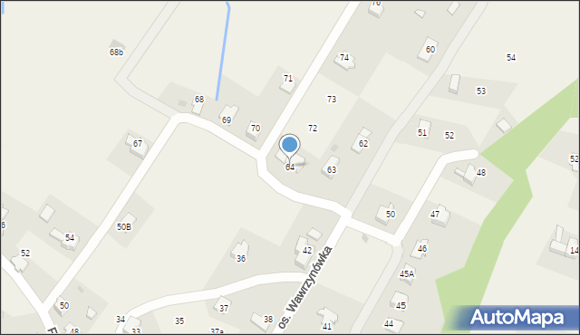 Targanice, Osiedle Wawrzynówka, 64, mapa Targanice