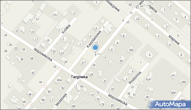 Targówka, Osiedlowa, 1, mapa Targówka