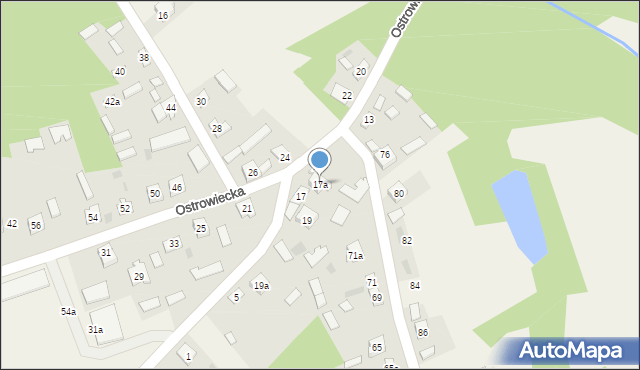 Tarłów, Ostrowiecka, 17a, mapa Tarłów