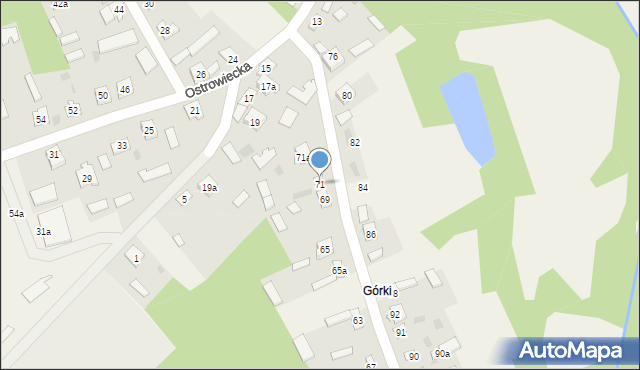 Tarłów, Ostrowiecka, 71, mapa Tarłów