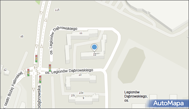 Tarnów, Osiedle Legionów Henryka Dąbrowskiego, 12, mapa Tarnów
