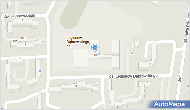 Tarnów, Osiedle Legionów Henryka Dąbrowskiego, 16, mapa Tarnów