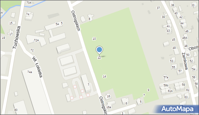 Tarnów, Ostrogskich, 12, mapa Tarnów