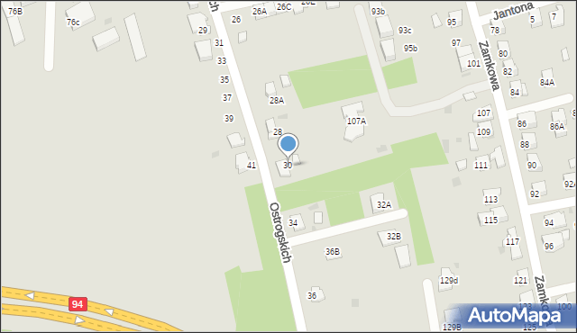 Tarnów, Ostrogskich, 30, mapa Tarnów
