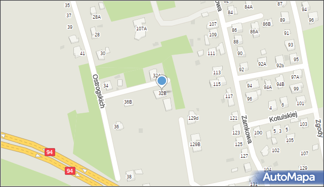 Tarnów, Ostrogskich, 32B, mapa Tarnów