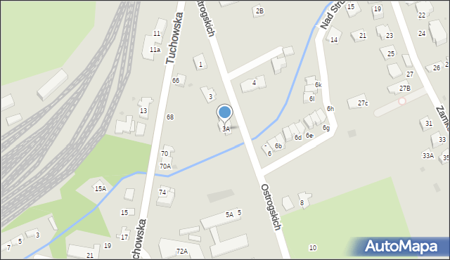 Tarnów, Ostrogskich, 3A, mapa Tarnów