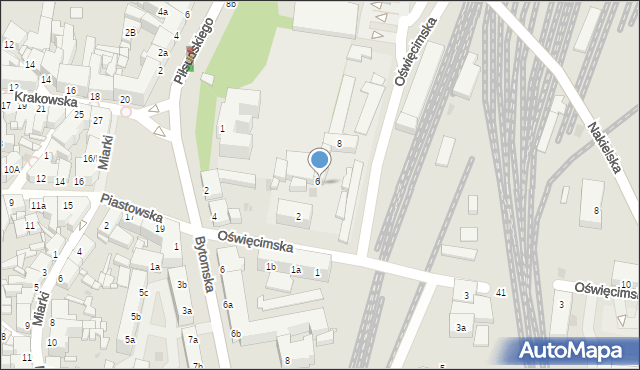 Tarnowskie Góry, Oświęcimska, 2a, mapa Tarnowskie Góry
