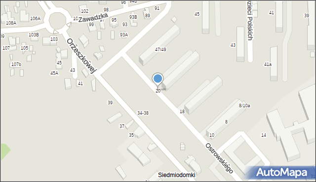Tomaszów Mazowiecki, Ostrowskiego Tomasza, 20, mapa Tomaszów Mazowiecki