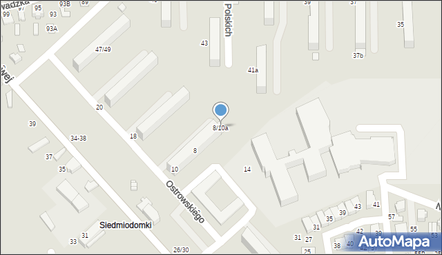 Tomaszów Mazowiecki, Ostrowskiego Tomasza, 8/10a, mapa Tomaszów Mazowiecki