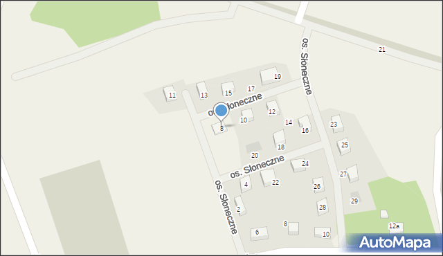 Tomaszowo, Osiedle Słoneczne, 8, mapa Tomaszowo