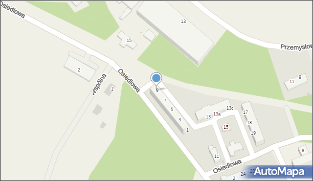Tomaszowo, Osiedlowa, 9, mapa Tomaszowo