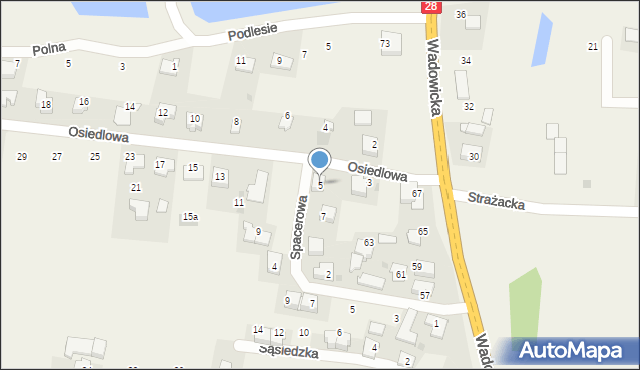 Tomice, Osiedlowa, 5, mapa Tomice