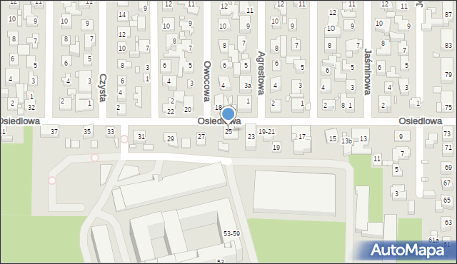 Toruń, Osiedlowa, 25, mapa Torunia