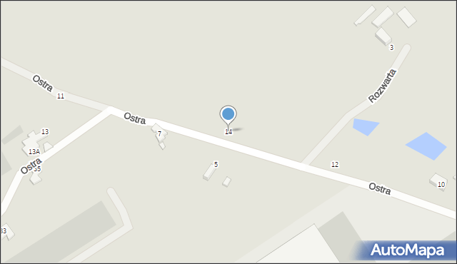 Toruń, Ostra, 14, mapa Torunia
