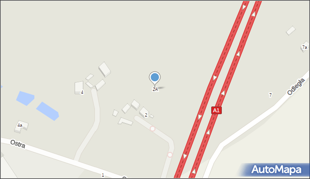 Toruń, Ostra, 2A, mapa Torunia