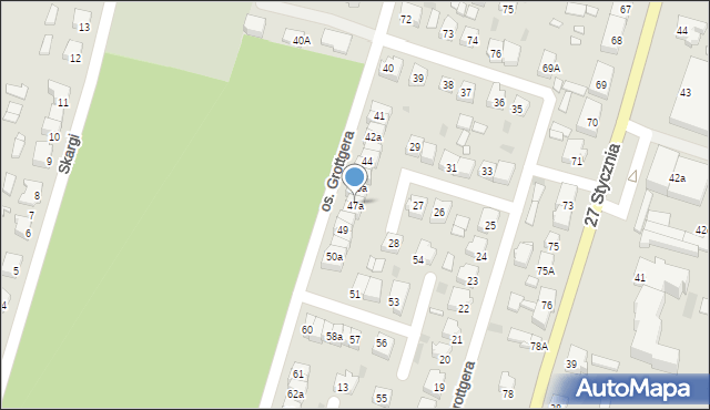 Trzcianka, Osiedle Grottgera Artura, 47a, mapa Trzcianka