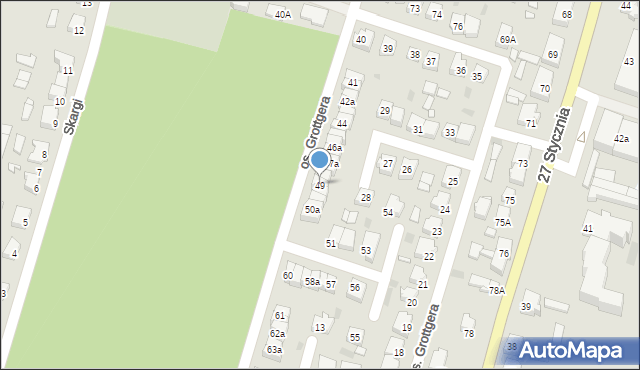 Trzcianka, Osiedle Grottgera Artura, 49, mapa Trzcianka