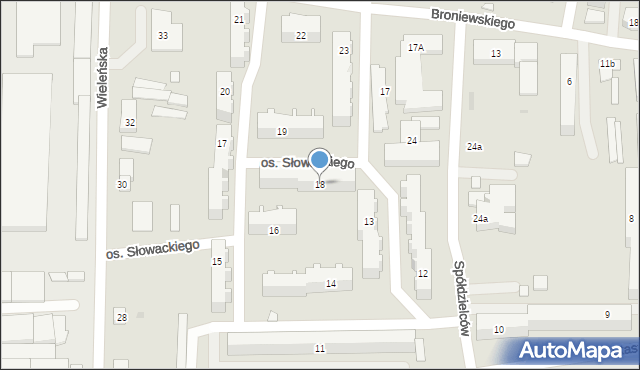 Trzcianka, Osiedle Słowackiego Juliusza, 18, mapa Trzcianka