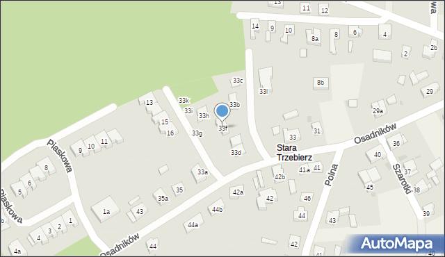 Trzebież, Osadników, 33f, mapa Trzebież