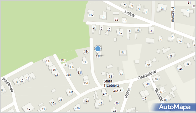 Trzebież, Osadników, 33l, mapa Trzebież
