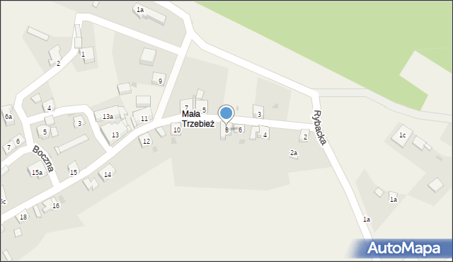 Trzebież, Osadników, 8, mapa Trzebież