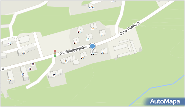 Trzebinia, Osiedle Energetyków, 21, mapa Trzebinia