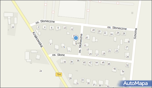 Trzyciąż, Osiedle Słoneczne, 9, mapa Trzyciąż