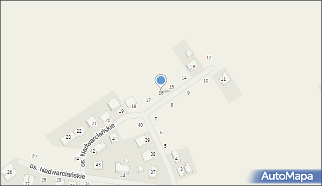 Trzykolne Młyny, Osiedle Nadwarciańskie, 16, mapa Trzykolne Młyny