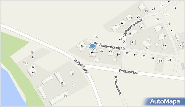 Trzykolne Młyny, Osiedle Nadwarciańskie, 27, mapa Trzykolne Młyny