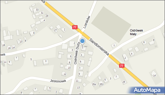 Turbia, Ostrówek Duży, 1, mapa Turbia