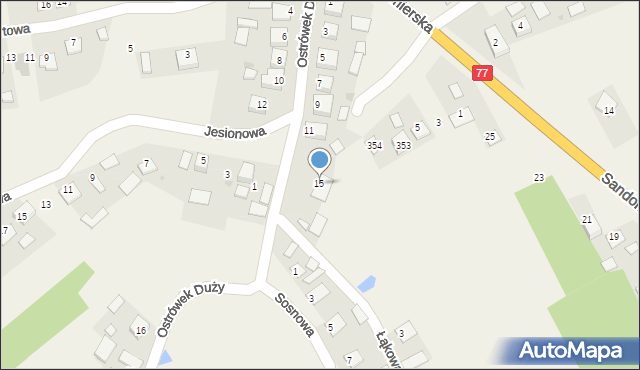 Turbia, Ostrówek Duży, 15, mapa Turbia