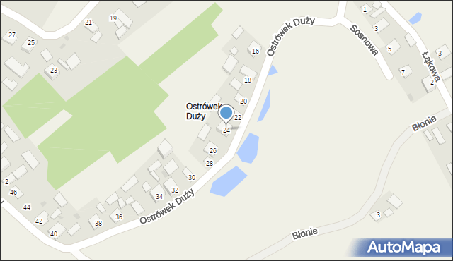 Turbia, Ostrówek Duży, 24, mapa Turbia