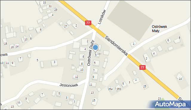 Turbia, Ostrówek Duży, 3, mapa Turbia