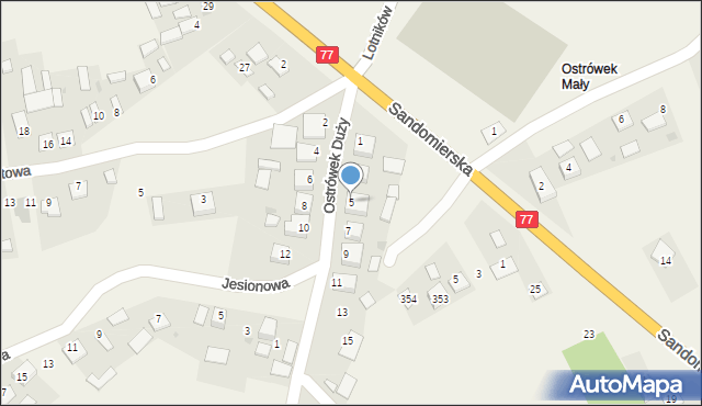 Turbia, Ostrówek Duży, 5, mapa Turbia