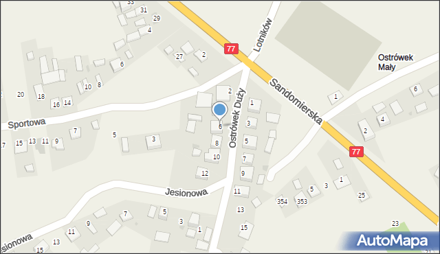 Turbia, Ostrówek Duży, 6, mapa Turbia