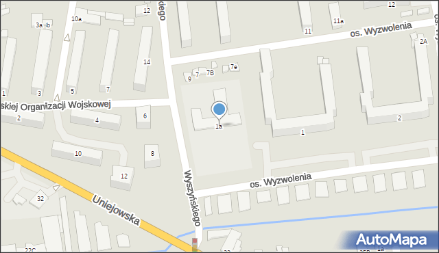 Turek, Osiedle Wyzwolenia, 1a, mapa Turka