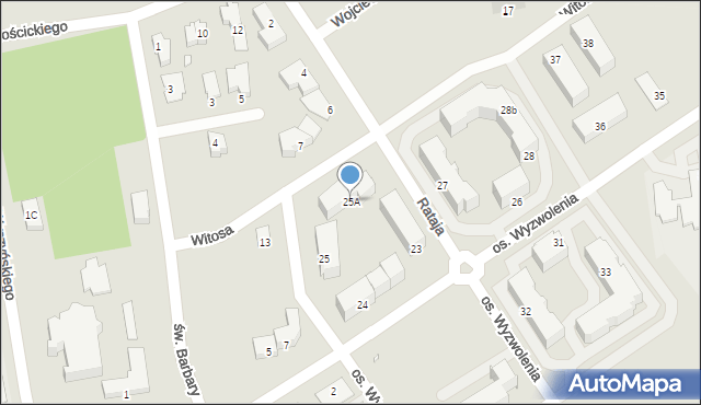 Turek, Osiedle Wyzwolenia, 25A, mapa Turka